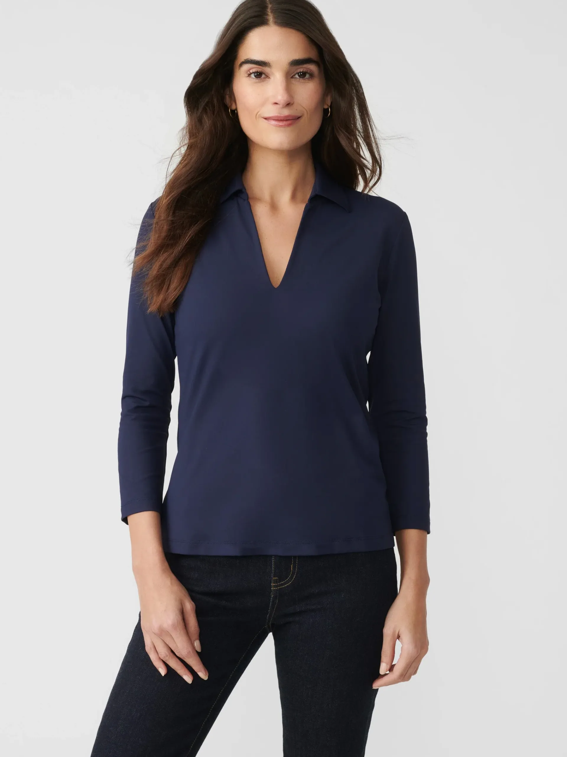 J.McLaughlin Aida 3/4 Sleeve Top-Women Tops|Tees