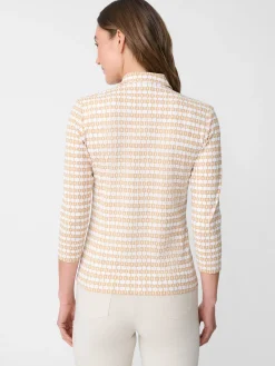 J.McLaughlin Aida 3/4 Sleeve Top In Aberdeen Geo-Women Tops