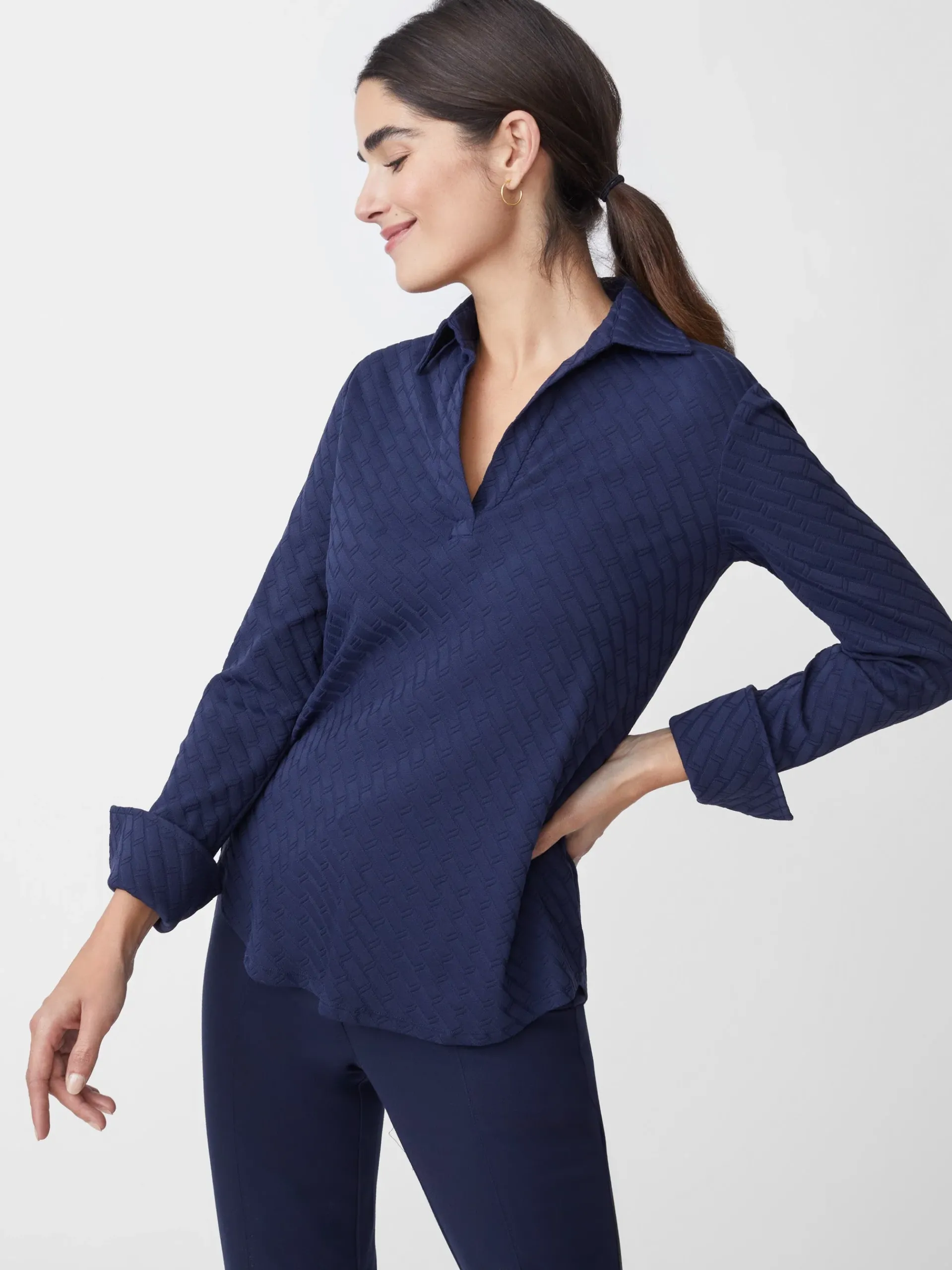 J.McLaughlin Alfie Tunic In Fernwood Geo Jacquard-Women Tops