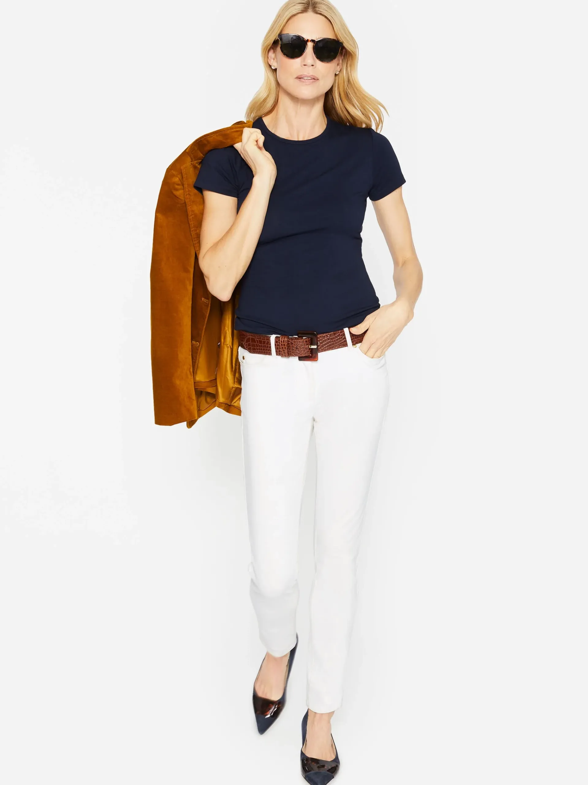 J.McLaughlin Allie Cap Sleeve Tee-Women Tops|Tees