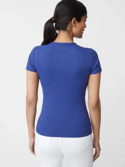 J.McLaughlin Allie Cap Sleeve Tee In Fernwood Geo Jacquard-Women Tops|Tees
