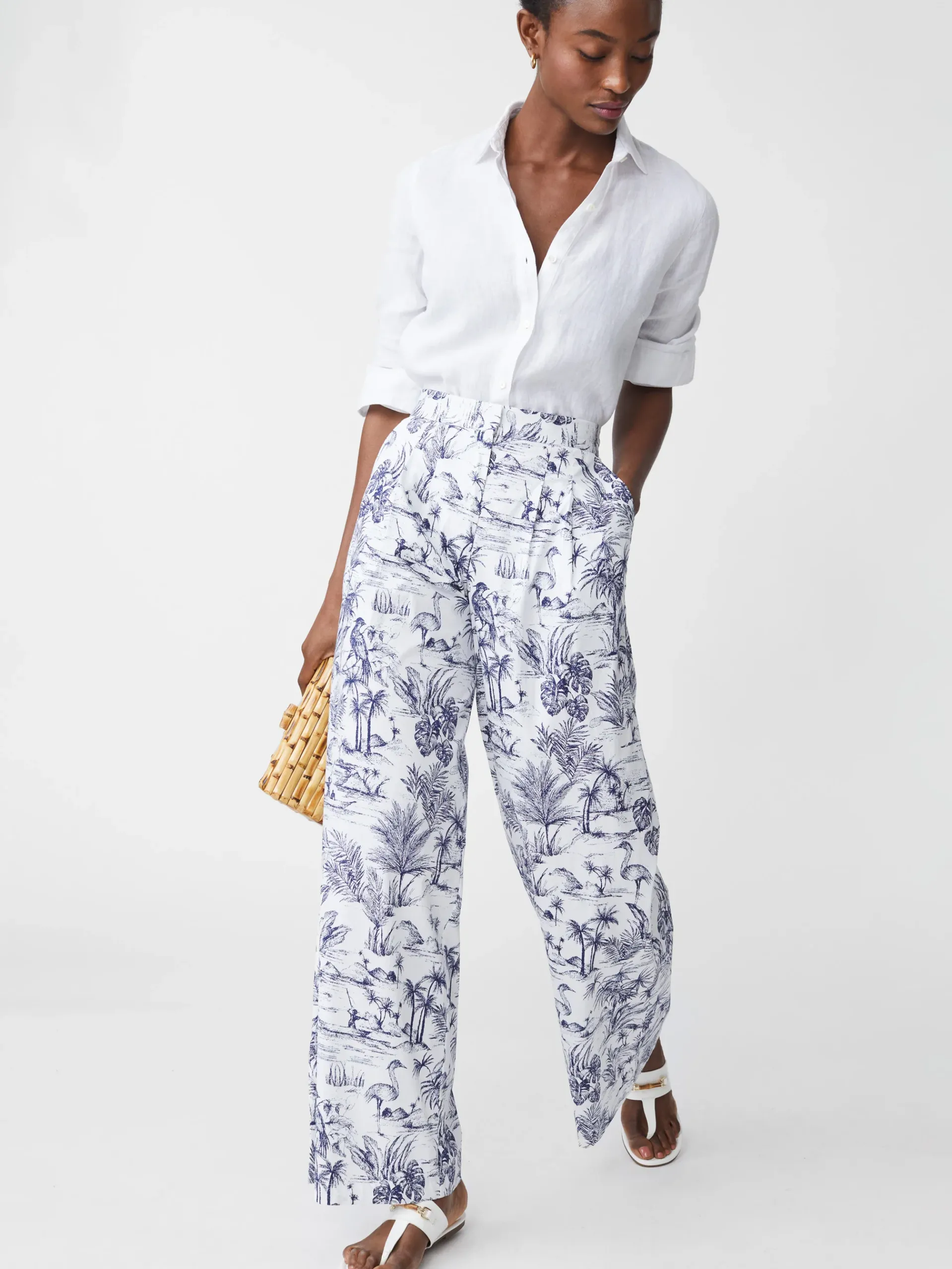 J.McLaughlin Amal Pants In Heron Toile-Women Suits & Sets|Pants