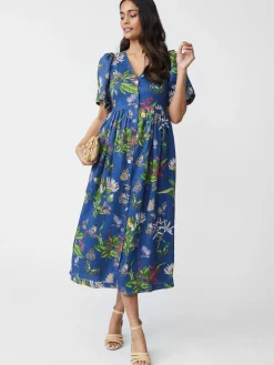 J.McLaughlin Annora Linen Dress In Jardin Mariposa-Women Dresses