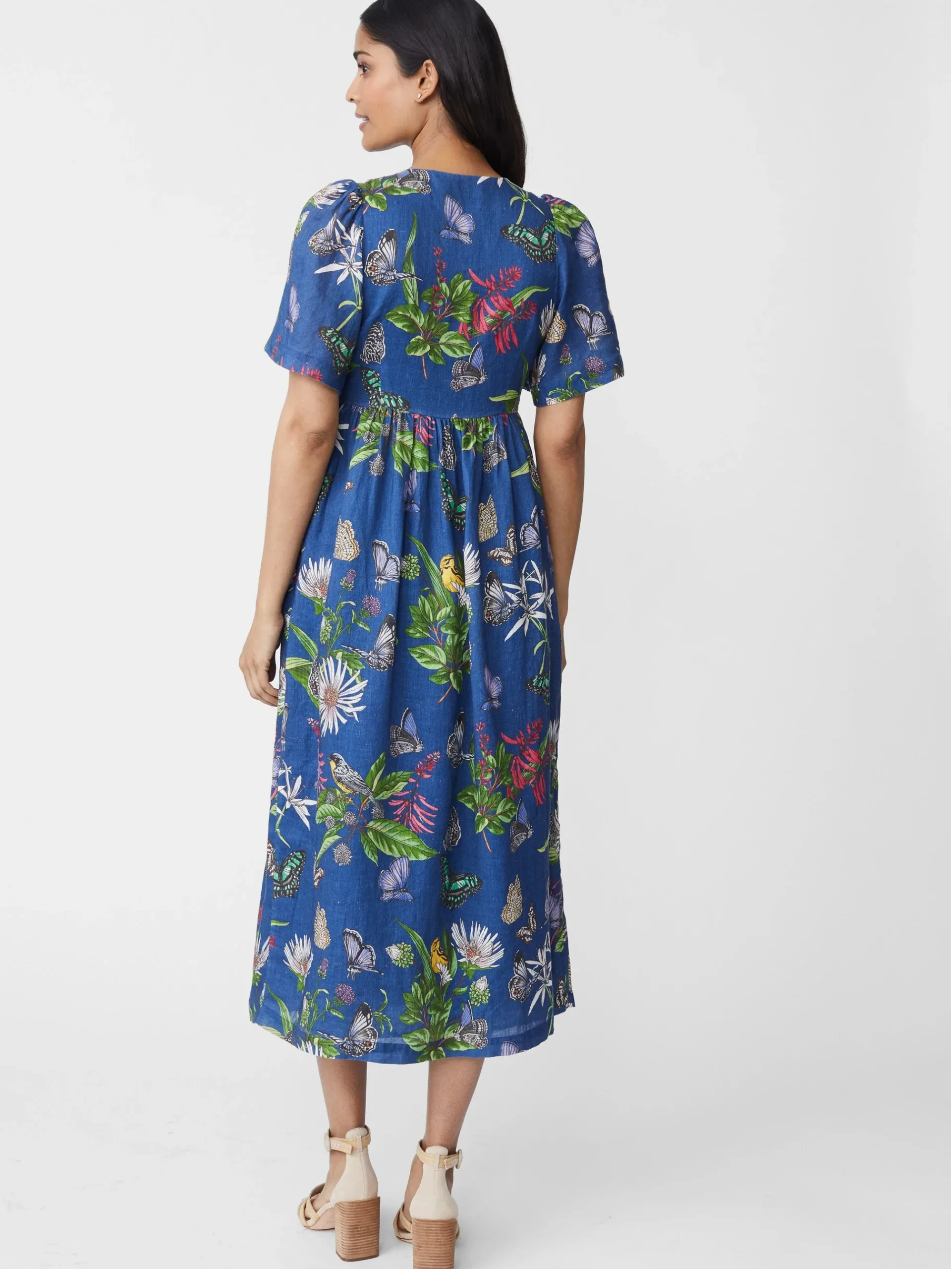 J.McLaughlin Annora Linen Dress In Jardin Mariposa-Women Dresses