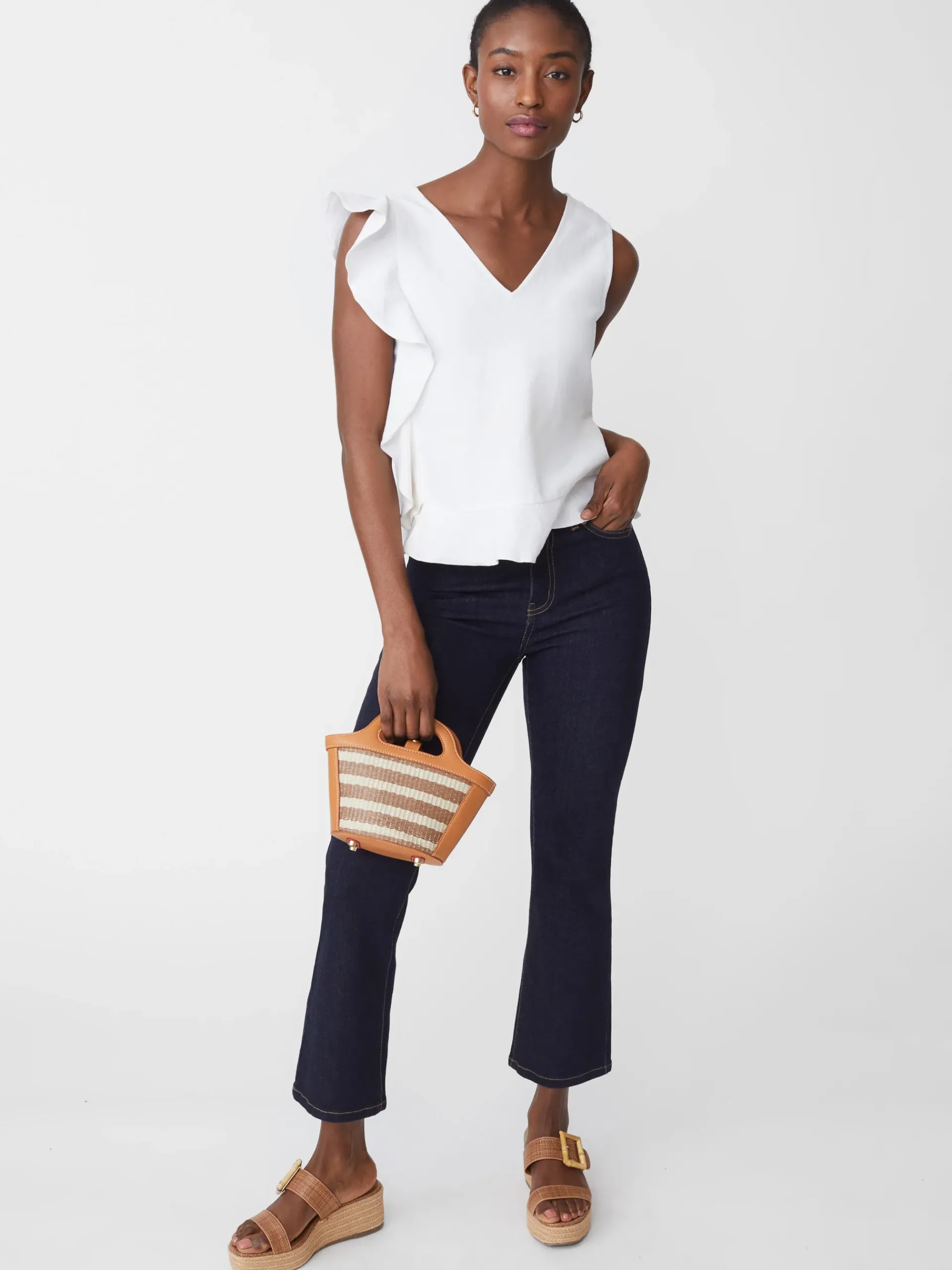 J.McLaughlin Athena Linen Blouse-Women Tops