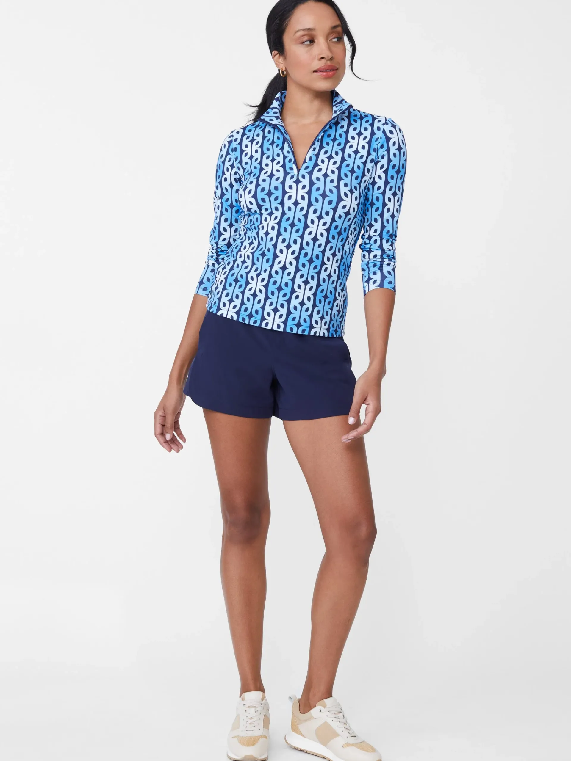 J.McLaughlin Bedford Top In Mini Block Chain-Women Tops