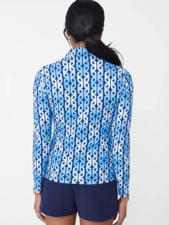 J.McLaughlin Bedford Top In Mini Block Chain-Women Tops