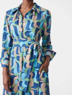 J.McLaughlin Belle Dress In Abstract Chaise-Women Dresses