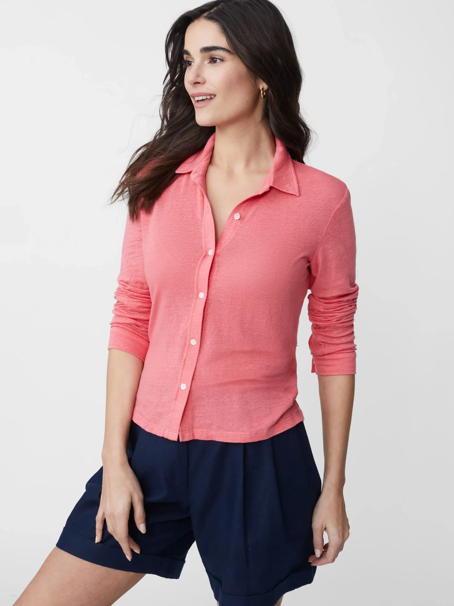 J.McLaughlin Betty Linen Shirt-Women Tops