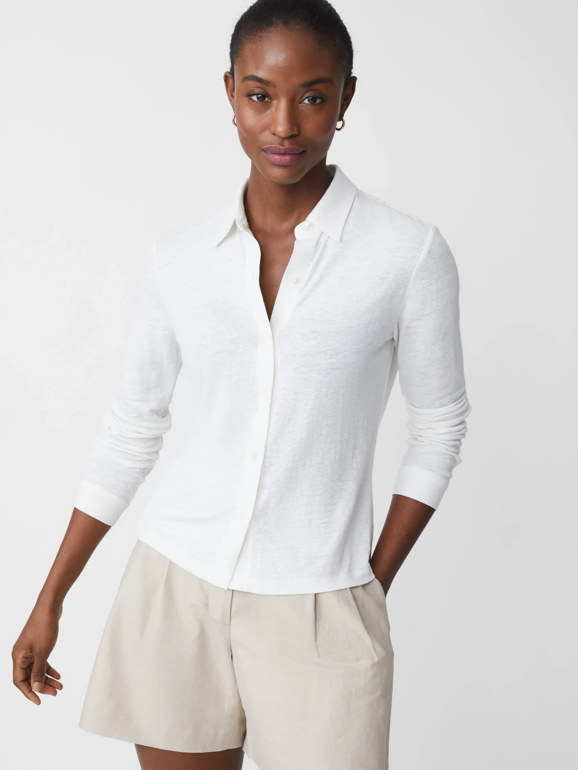 J.McLaughlin Betty Linen Shirt-Women Tops