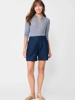 J.McLaughlin Betty Linen Shirt In Stripe-Women Tops