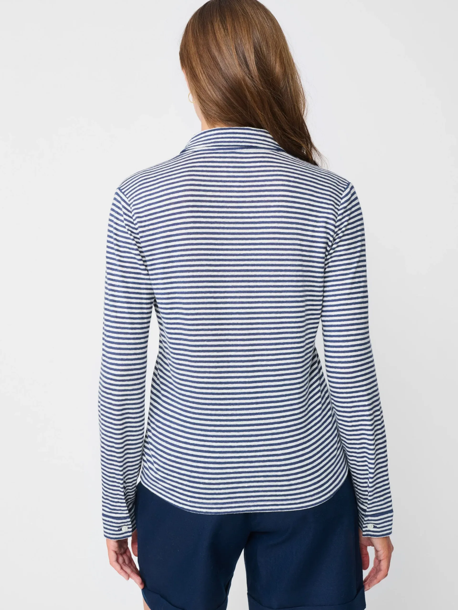 J.McLaughlin Betty Linen Shirt In Stripe-Women Tops