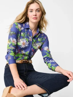 J.McLaughlin Betty Shirt In Jardin Mariposa-Women Tops