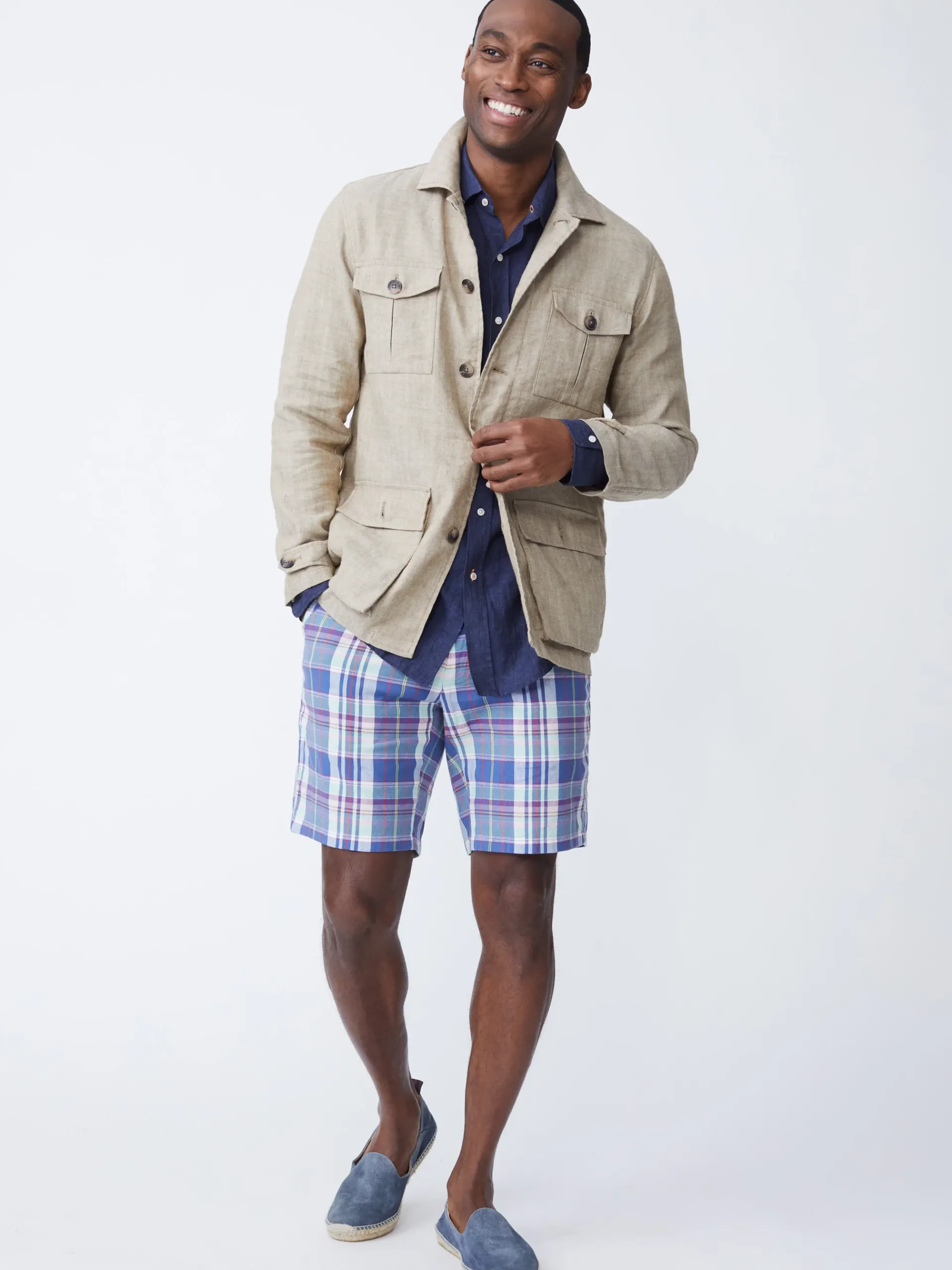 J.McLaughlin Brando Linen Safari Jacket In Herringbone- Jackets & Outerwear