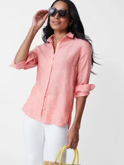 J.McLaughlin Britt Linen Shirt-Women Tops