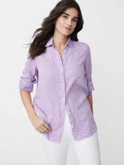 J.McLaughlin Britt Linen Shirt-Women Tops