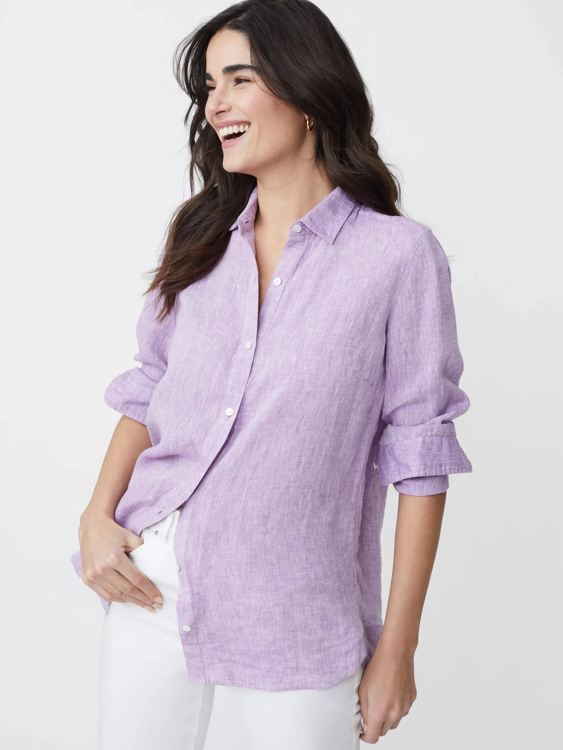 J.McLaughlin Britt Linen Shirt-Women Tops