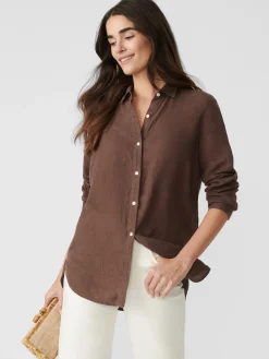 J.McLaughlin Britt Linen Shirt-Women Tops