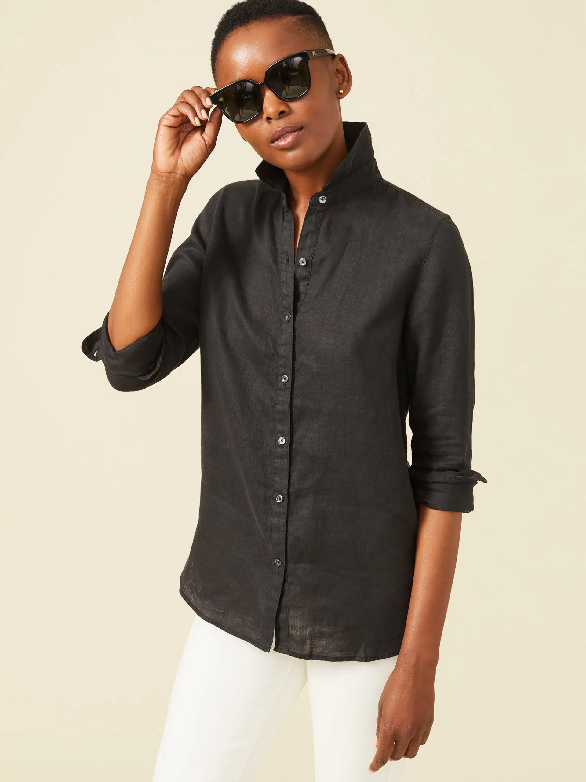 J.McLaughlin Britt Linen Shirt-Women Tops