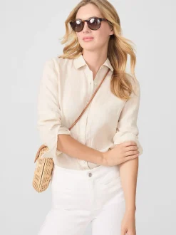 J.McLaughlin Britt Linen Shirt-Women Tops