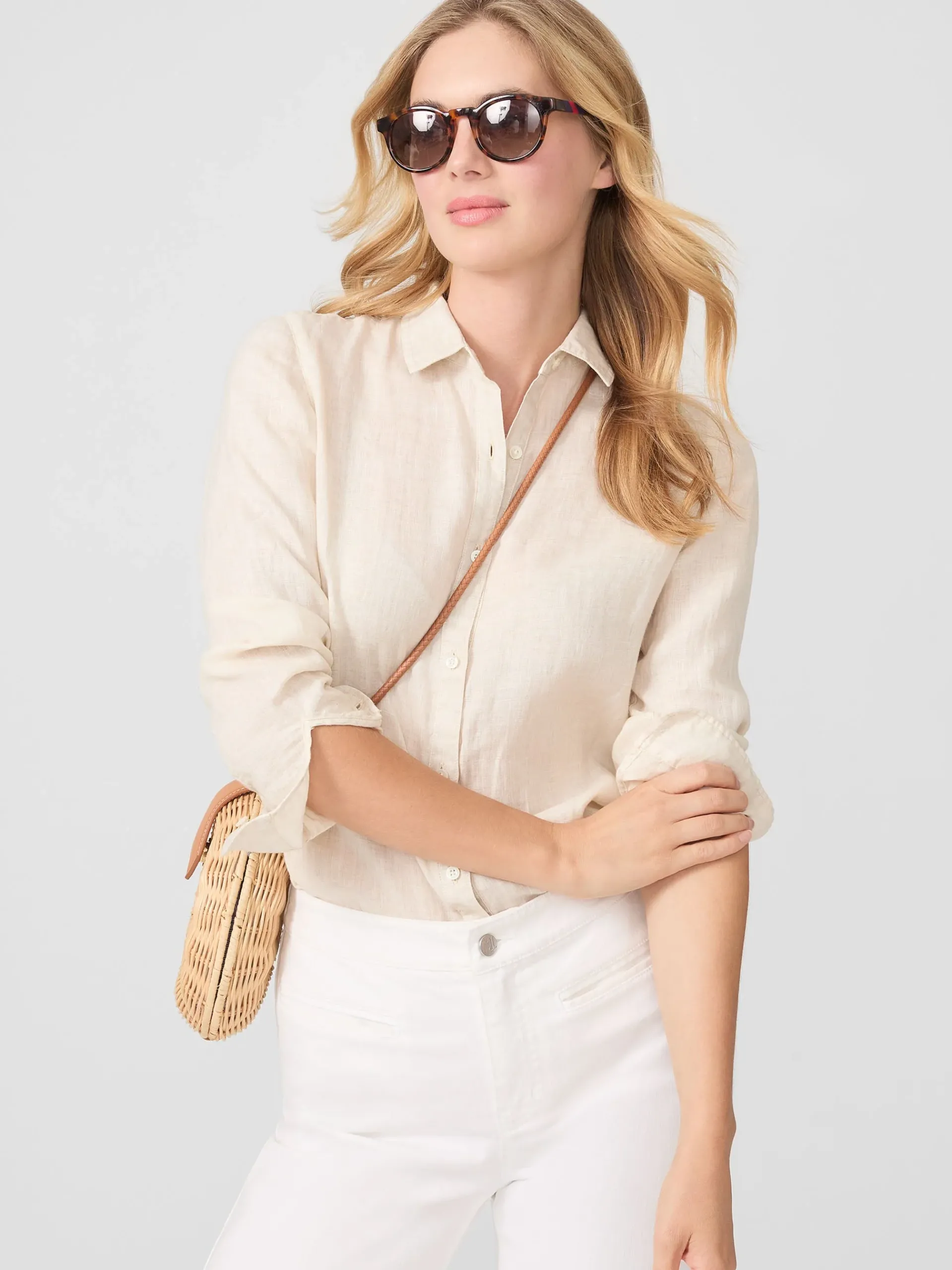 J.McLaughlin Britt Linen Shirt-Women Tops
