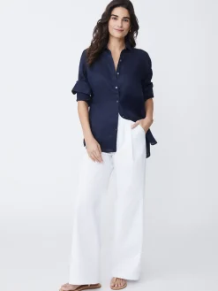 J.McLaughlin Britt Linen Shirt-Women Tops