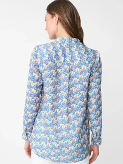 J.McLaughlin Britt Linen Shirt In La Perruche-Women Tops