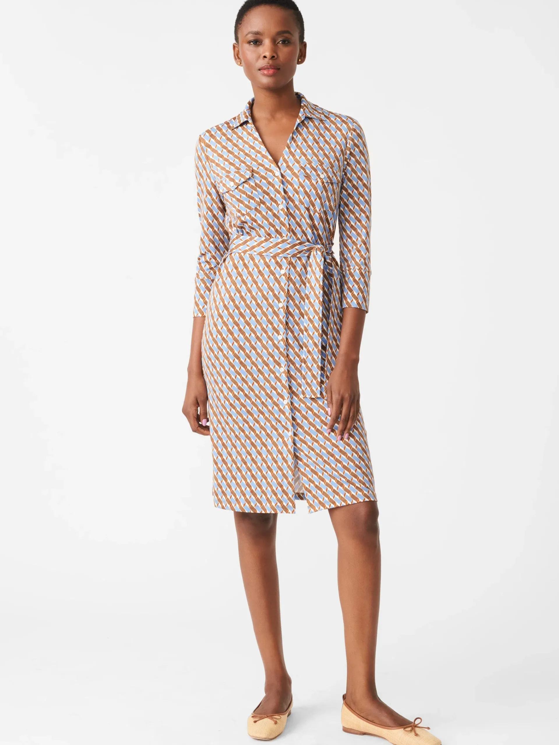 J.McLaughlin Brynn Dress In Mini Fernwood Geo-Women Dresses