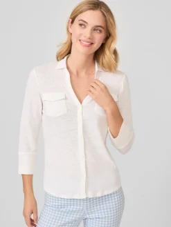 J.McLaughlin Brynn Linen Shirt-Women Tops