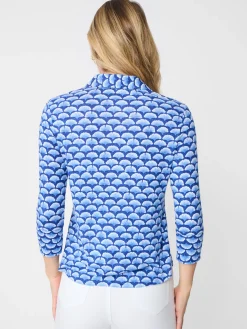 J.McLaughlin Brynn Linen Shirt In Gingko Mosaic-Women Tops