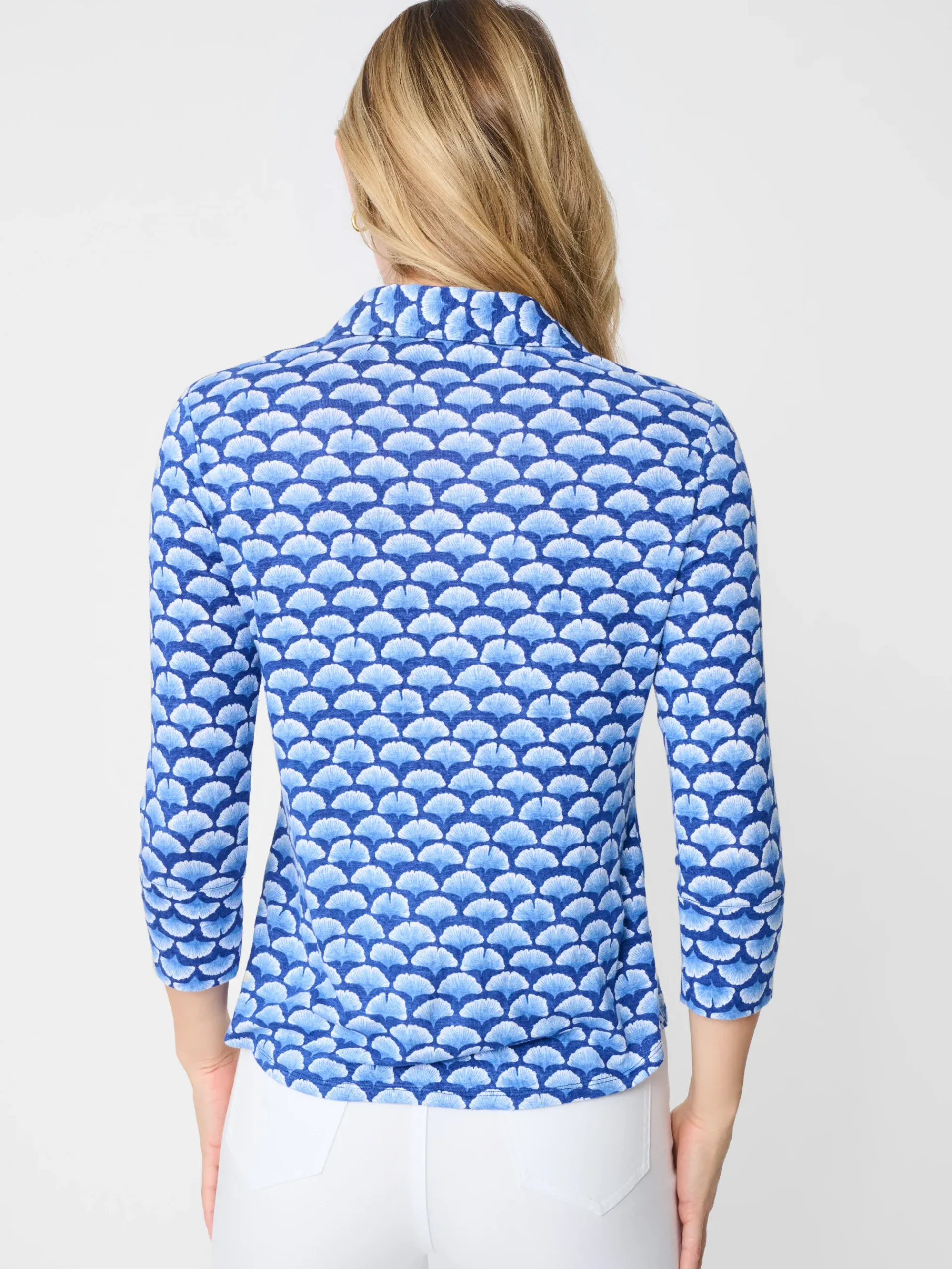 J.McLaughlin Brynn Linen Shirt In Gingko Mosaic-Women Tops