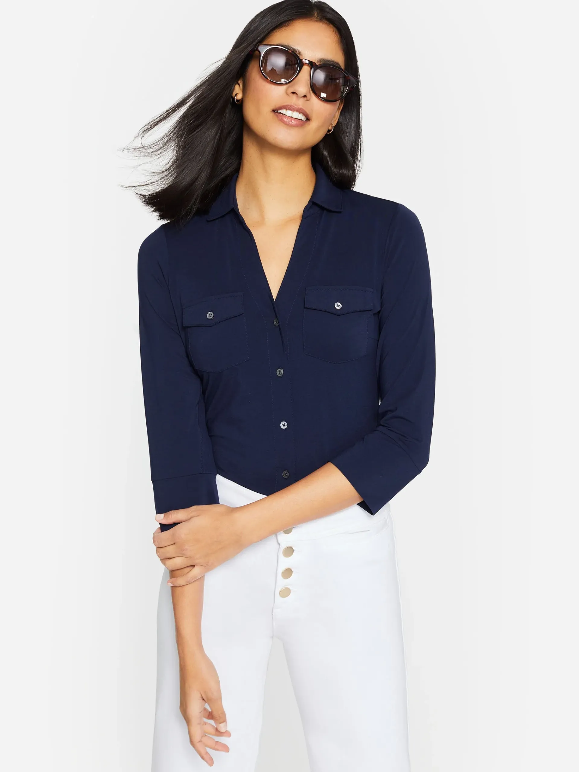 J.McLaughlin Brynn Lyford Jersey Shirt-Women Tops
