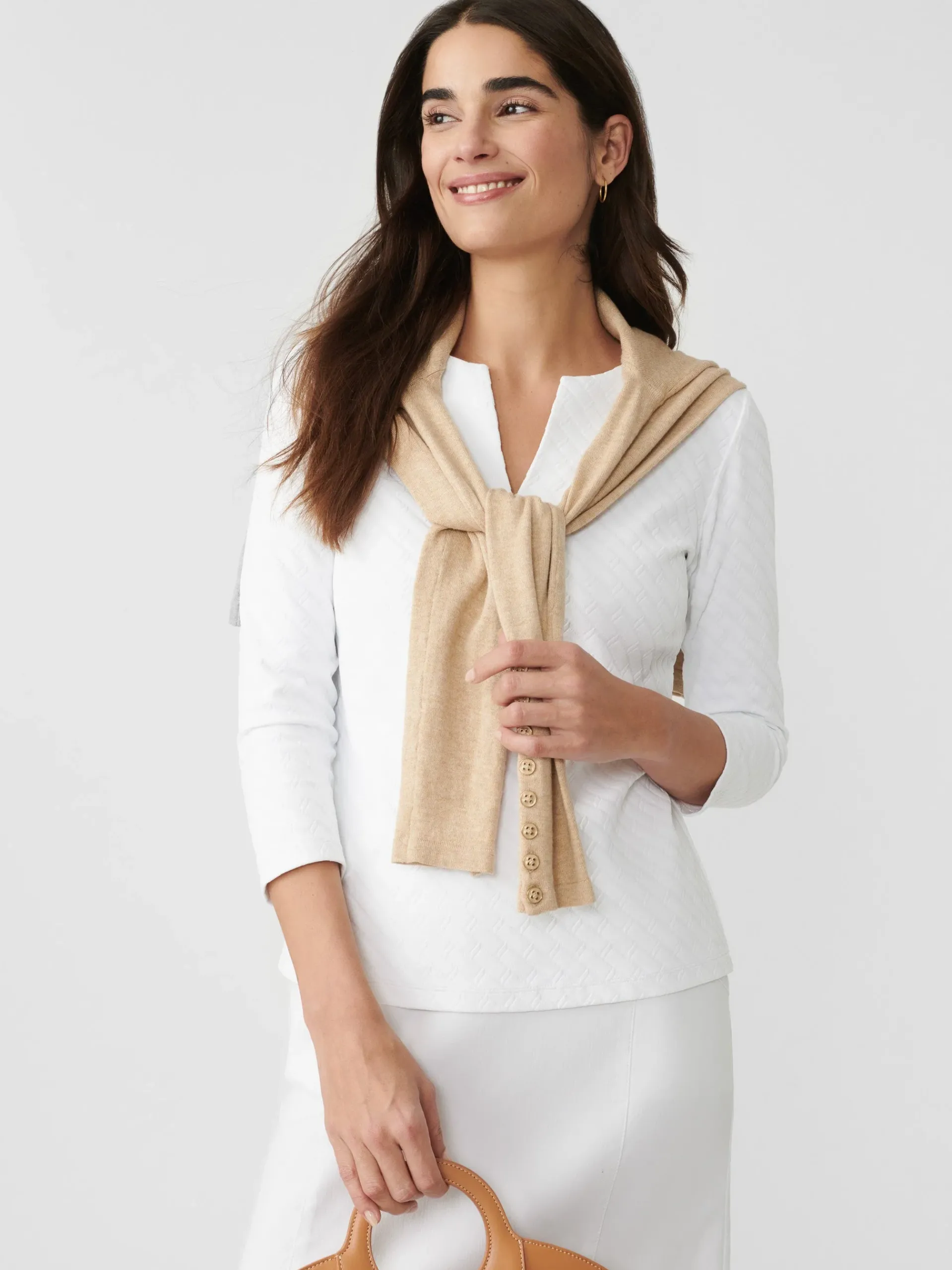 J.McLaughlin Carly Top In Fernwood Geo Jacquard-Women Tops