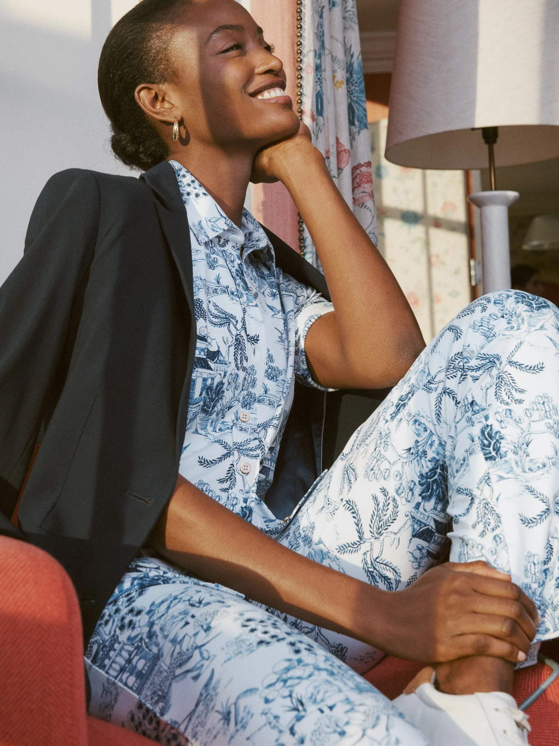 J.McLaughlin Carmel Pants In Chinoiserie Toile-Women Suits & Sets|Pants