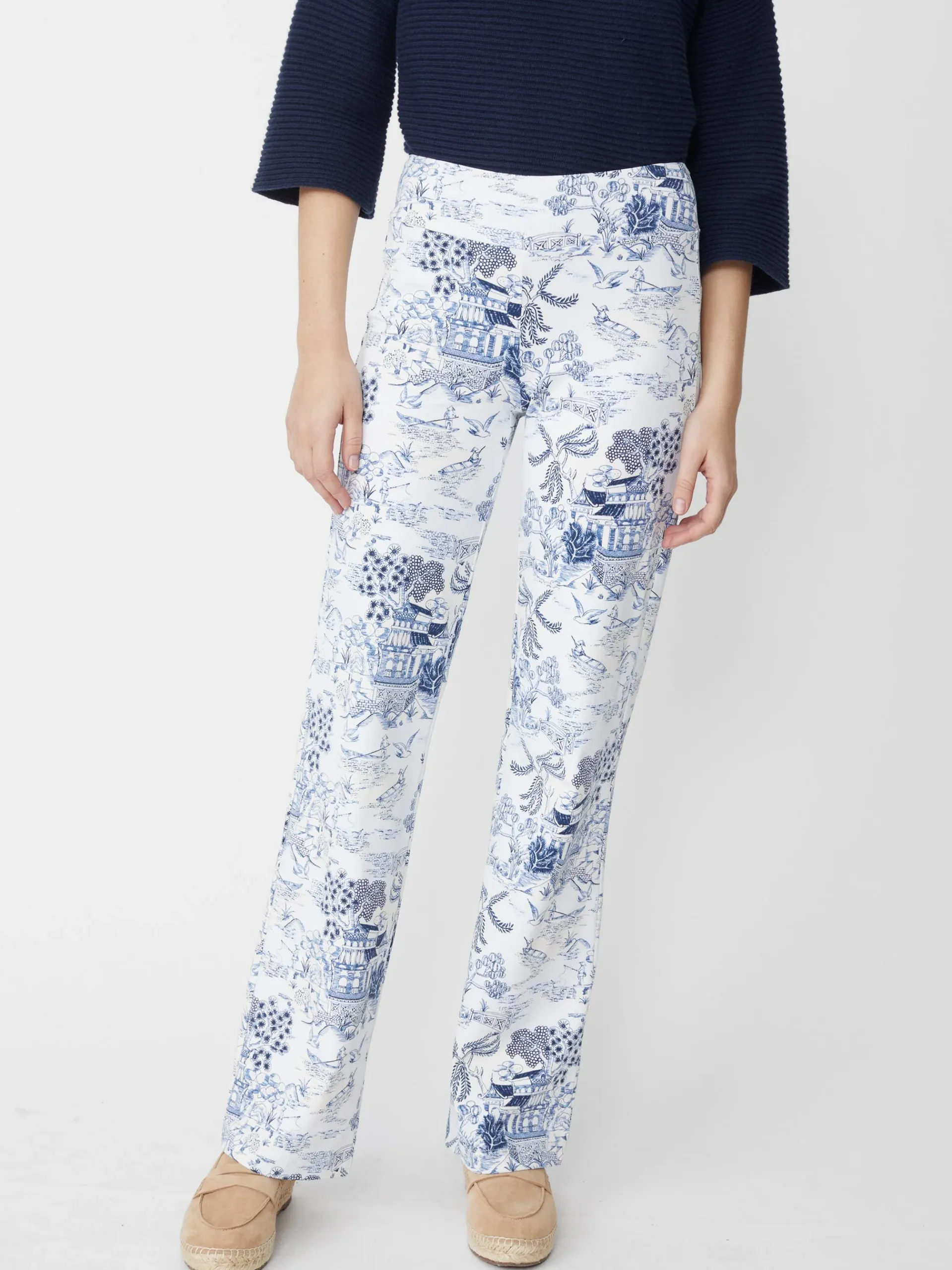 J.McLaughlin Carmel Pants In Chinoiserie Toile-Women Suits & Sets|Pants