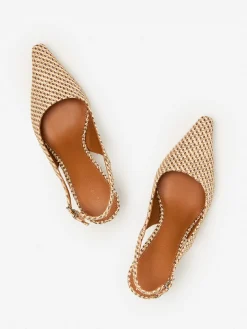 J.McLaughlin Cassidy Grasscloth Slingback Heels-Women Shoes & Accessories|Heels & Wedges
