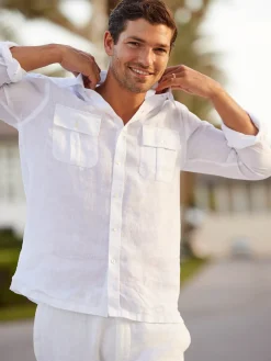 J.McLaughlin Christos Classic Fit Linen Shirt- Shirts