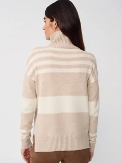 J.McLaughlin Clara Cashmere Turtleneck In Stripe-Women Sweaters