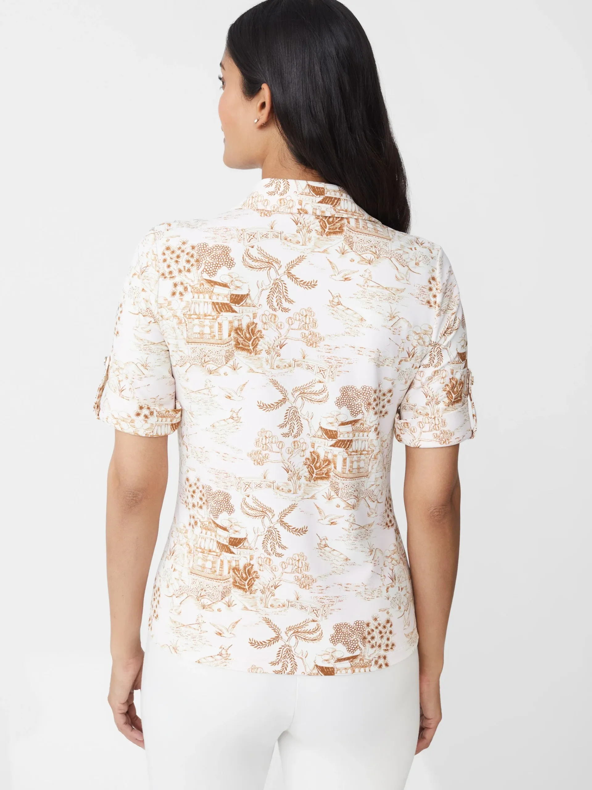 J.McLaughlin Cornelia Shirt In Chinoiserie Toile-Women Tops