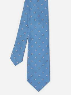 J.McLaughlin Cotton Silk Tie In Micro Hydrangea- Shoes & Accessories|Boots
