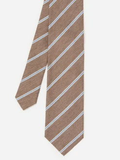 J.McLaughlin Cotton Silk Tie In Regimental Stripe- Shoes & Accessories|Boots