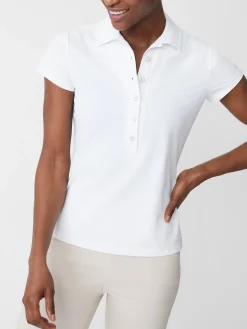 J.McLaughlin Court Cap Sleeve Pique Polo-Women Tops