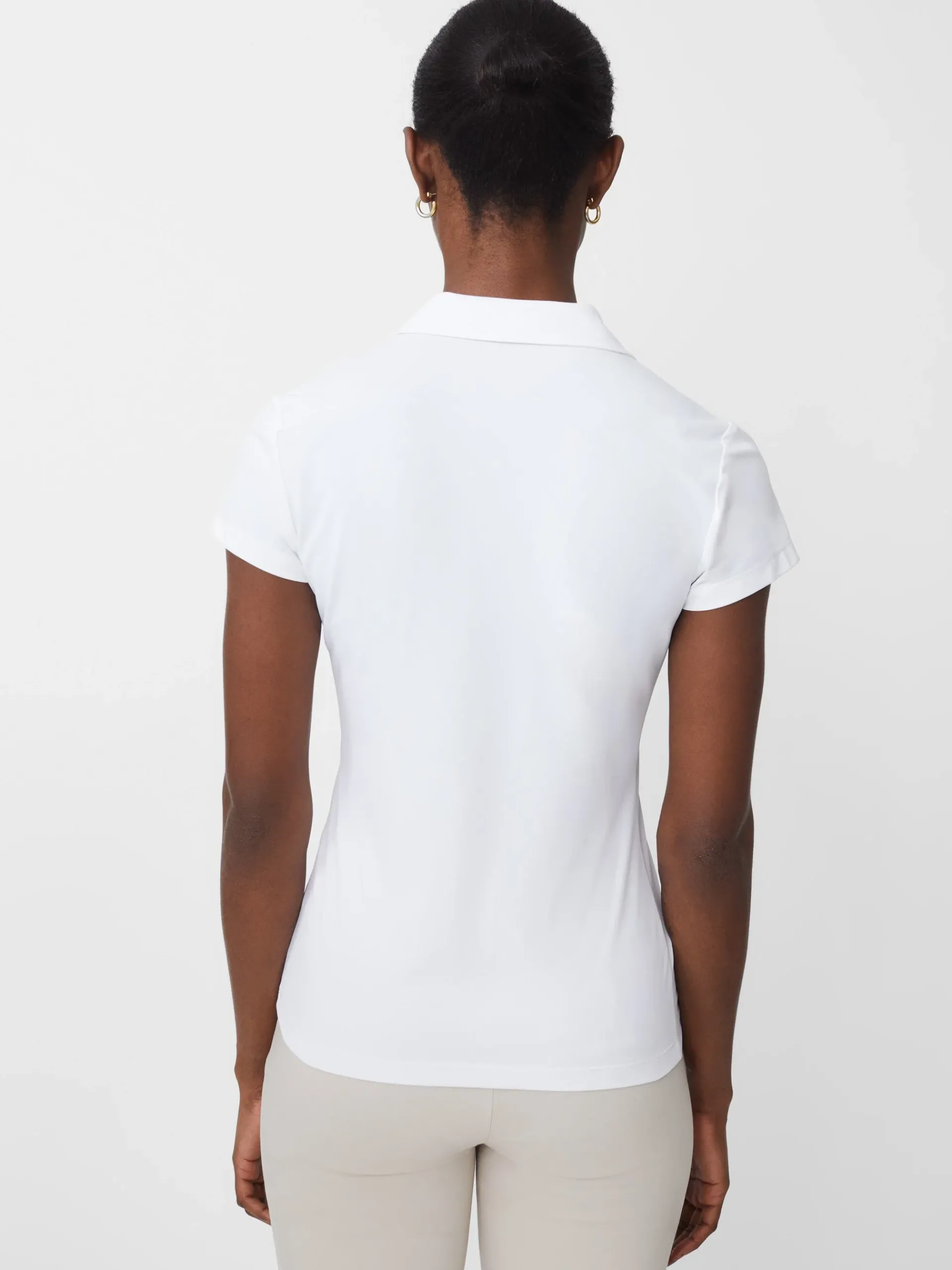 J.McLaughlin Court Cap Sleeve Pique Polo-Women Tops