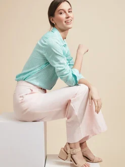 J.McLaughlin Denver Silk Shirt In Stripe-Women Tops