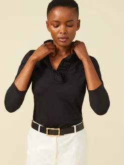 J.McLaughlin Durham Ruffle Top-Women Tops|Tees