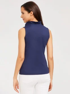 J.McLaughlin Durham Sleeveless Ruffle Top-Women Tops|Tees