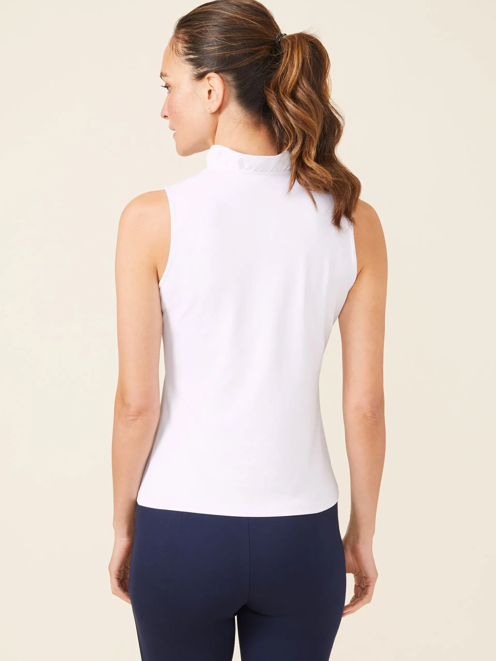 J.McLaughlin Durham Sleeveless Ruffle Top-Women Tops|Tees