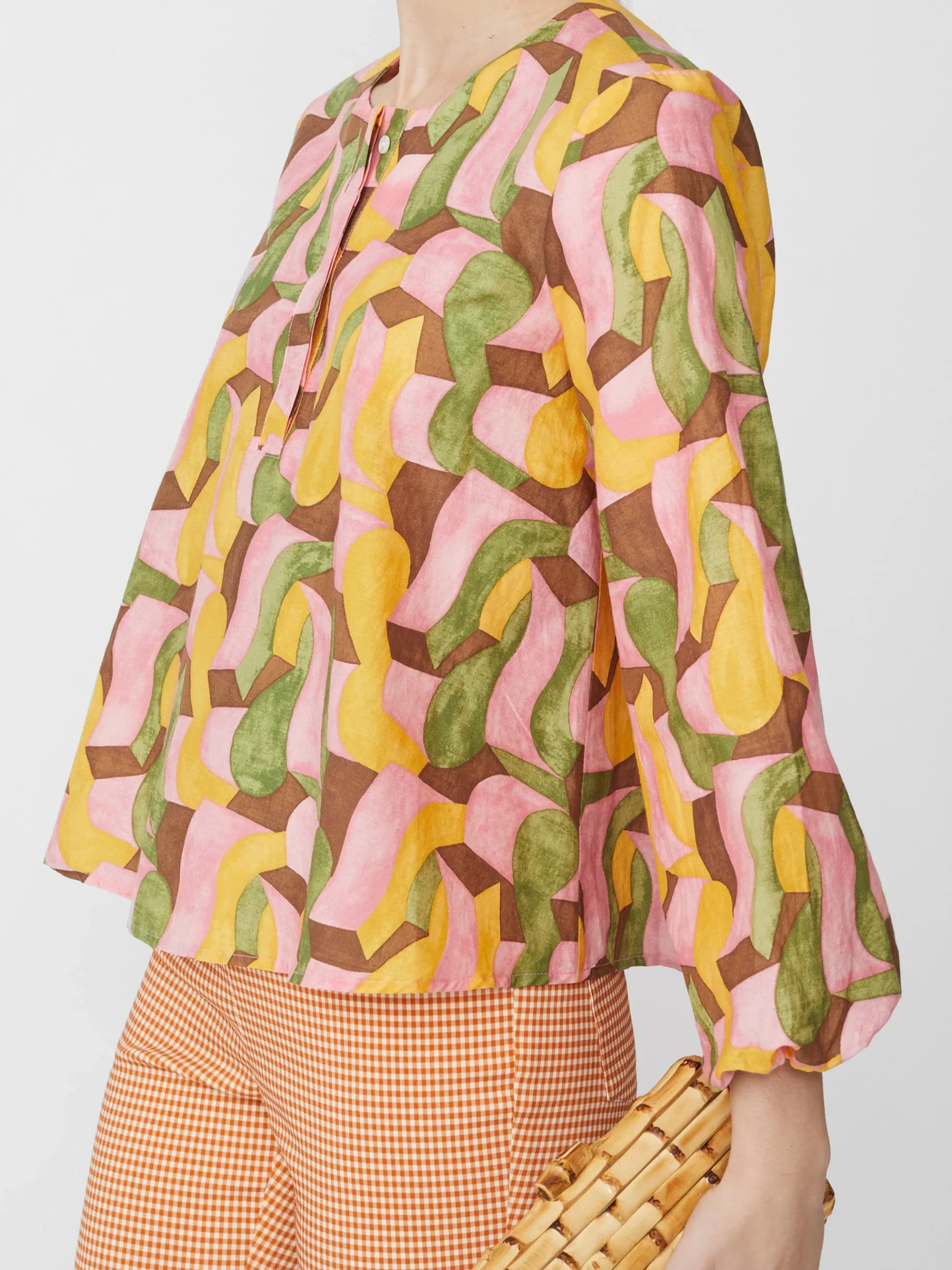 J.McLaughlin Edda Blouse In Abstract Chaise-Women Tops