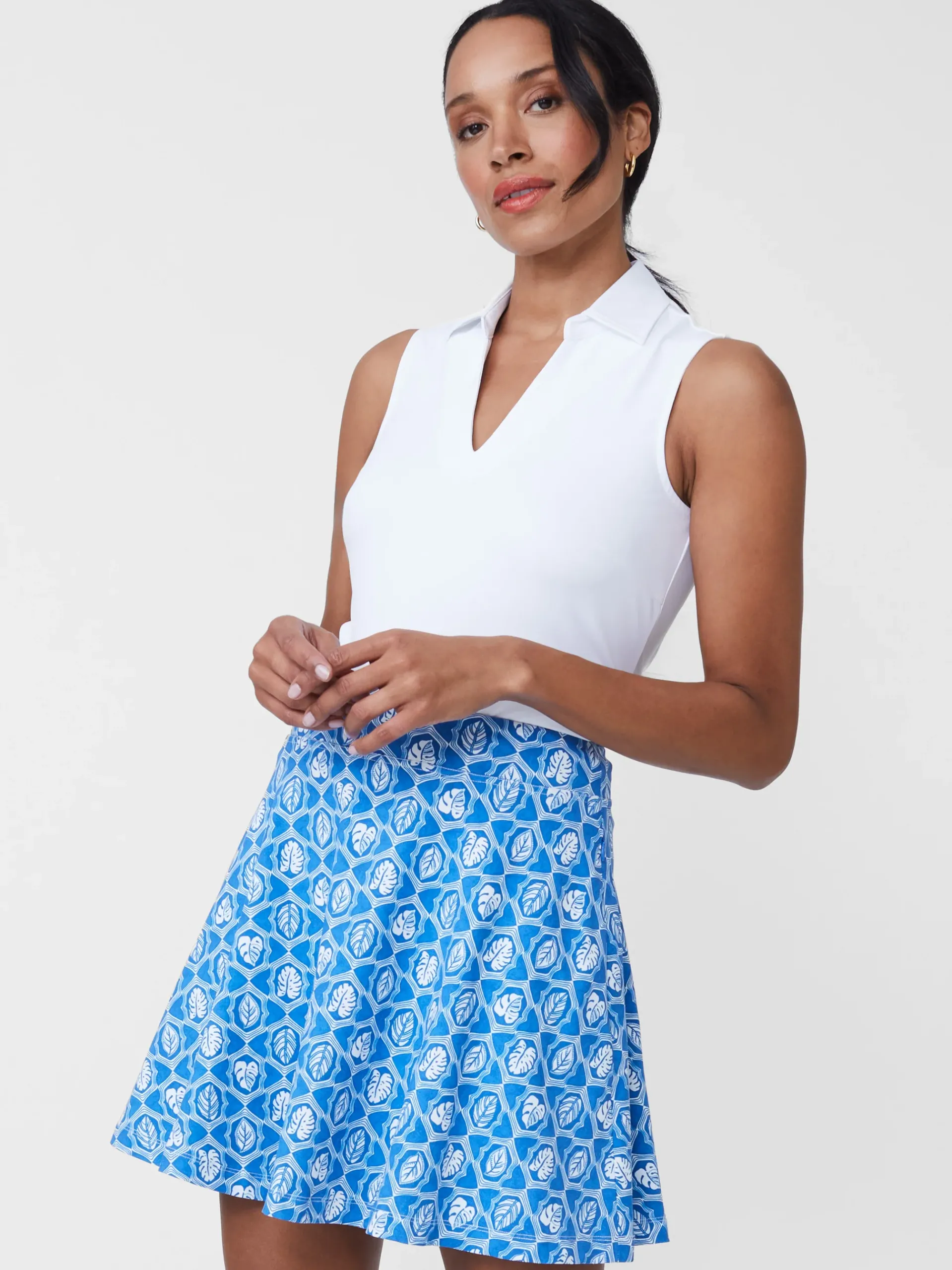 J.McLaughlin Fernwood Skort In Lahara Leaves-Women Skirts & Skorts