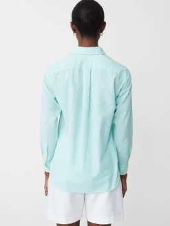 J.McLaughlin Finn Seersucker Shirt In Stripe-Women Tops